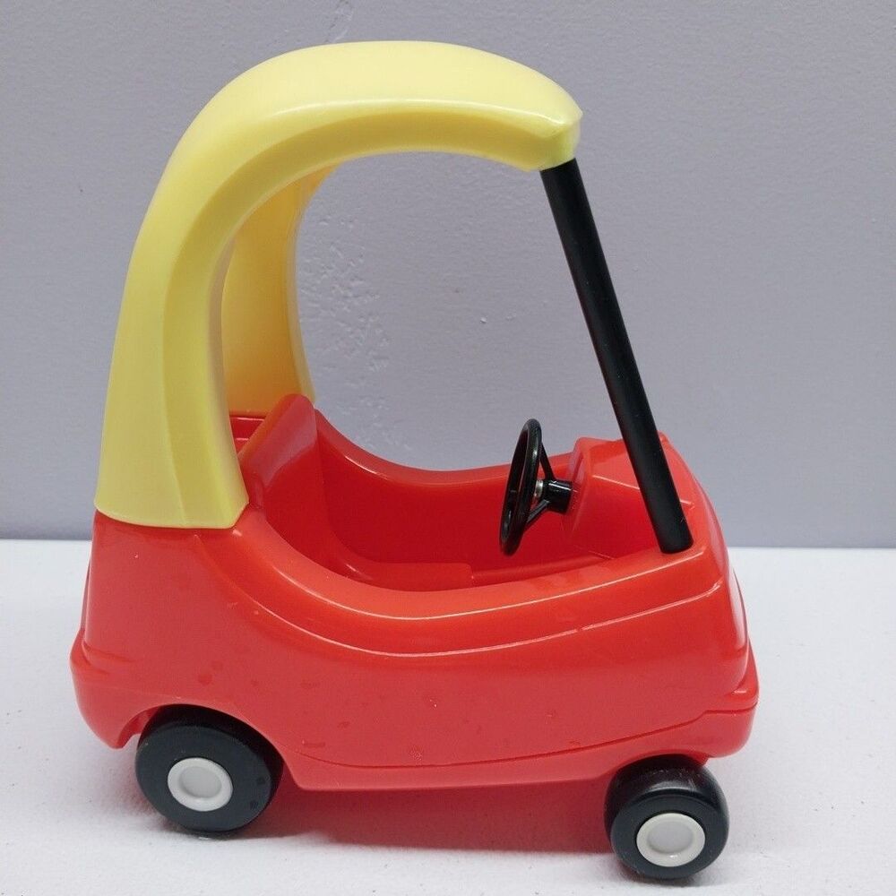 Vintage Little Tikes Cozy Coupe Miniature Toy Car Red Yellow Made USA 6 Inch